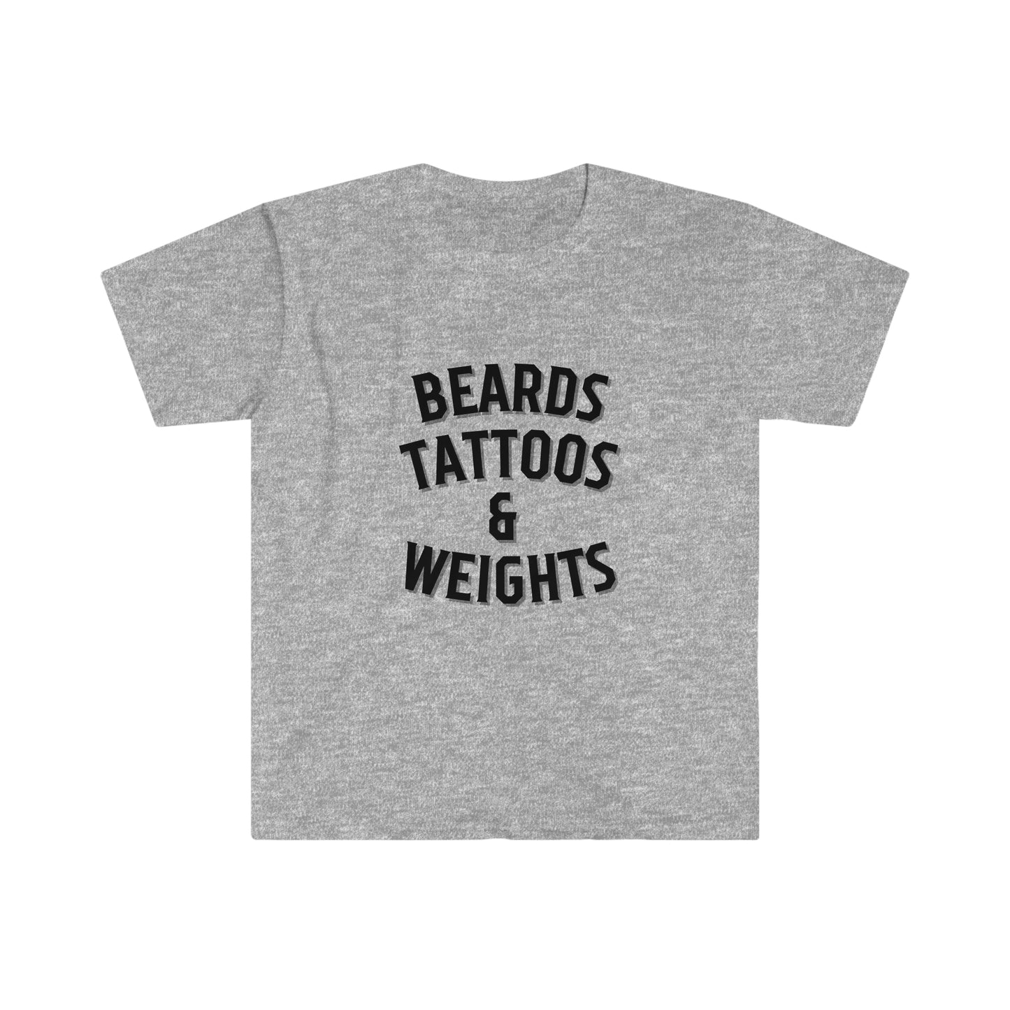 Beards, Tattoos and Weights - Unisex Softstyle T-Shirt