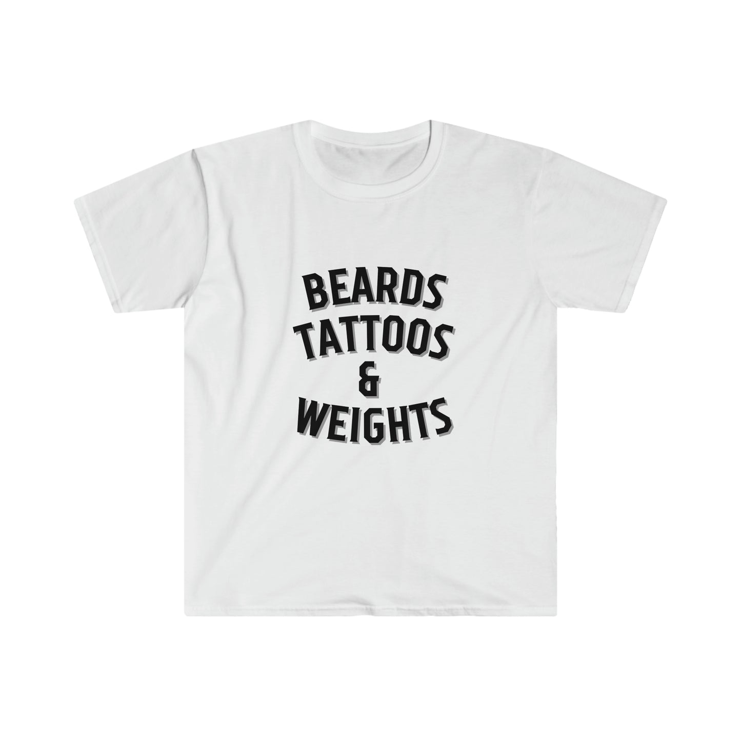 Beards, Tattoos and Weights - Unisex Softstyle T-Shirt