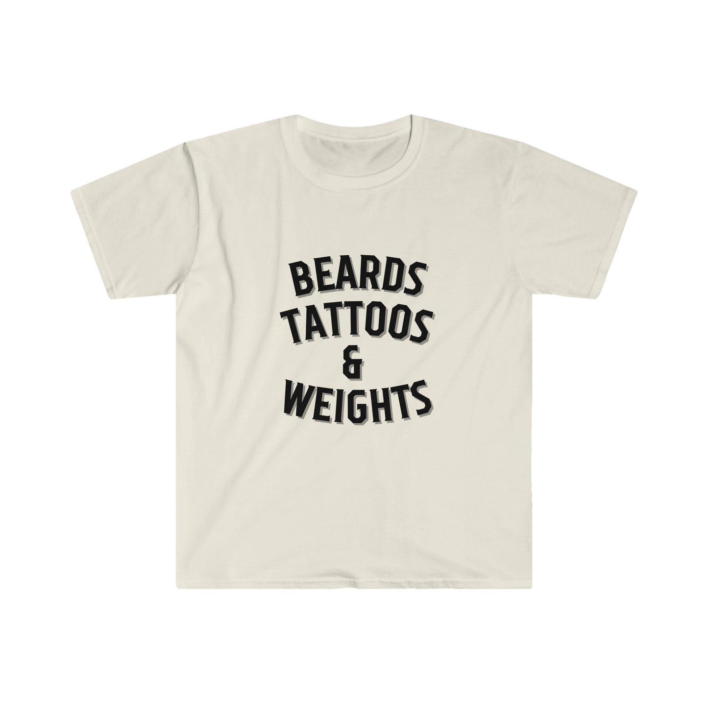 Beards, Tattoos and Weights - Unisex Softstyle T-Shirt